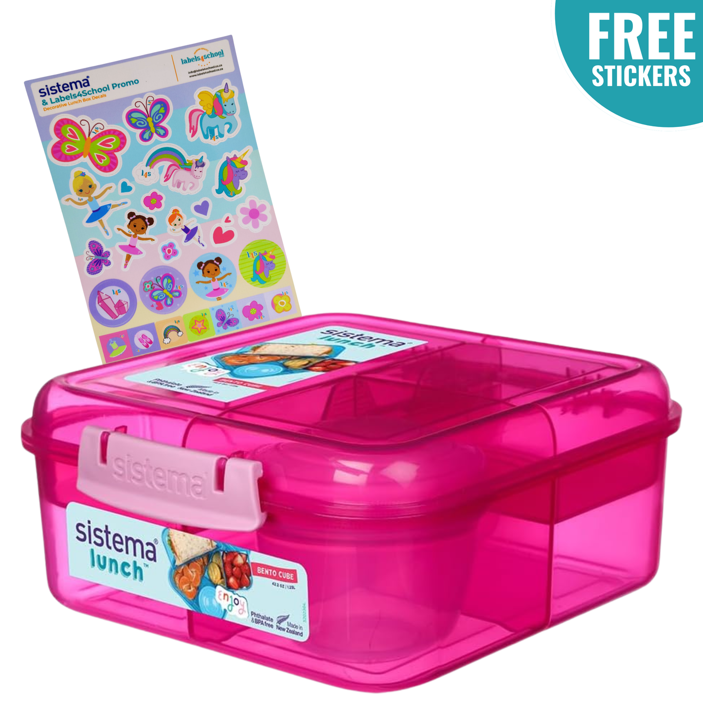 1.25L Bento Cube with Stickers