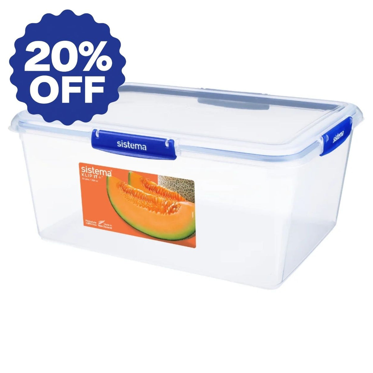10 Litre Rectangle Klip It Plus