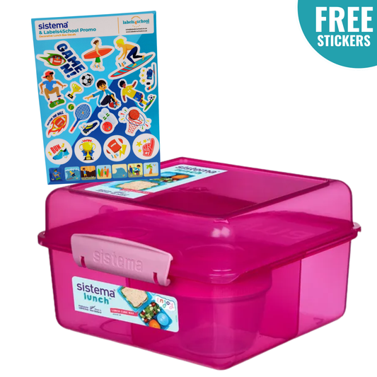 2L Lunch Cube Max with Yoghurt Pot with Stickers