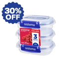 180ml Rectangle Klip It Plus - 3 Pack