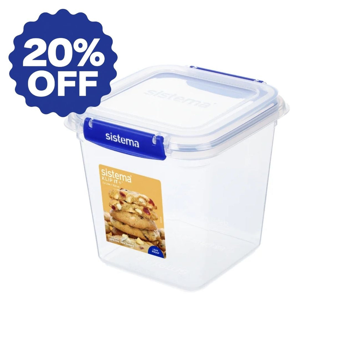 2.2 Litre Square Klip It Plus