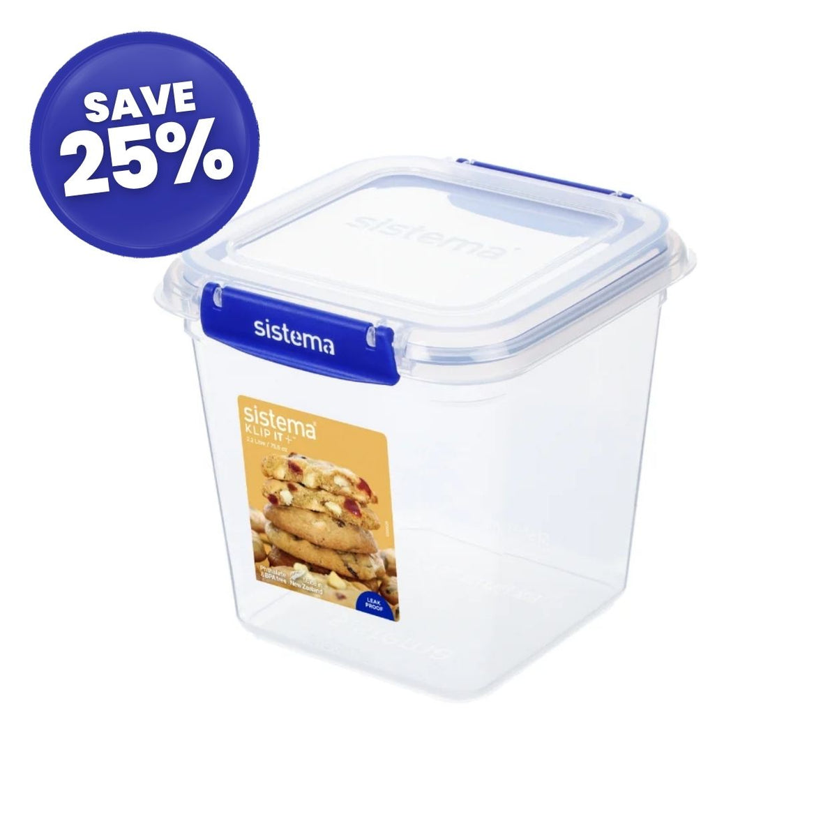 2.2 Litre Square Klip It Plus