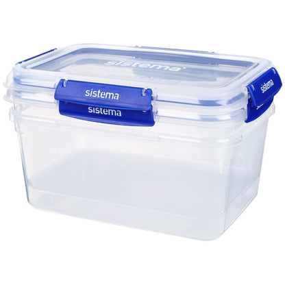 3.35L Rectangular Klip It Plus - 2 Pack