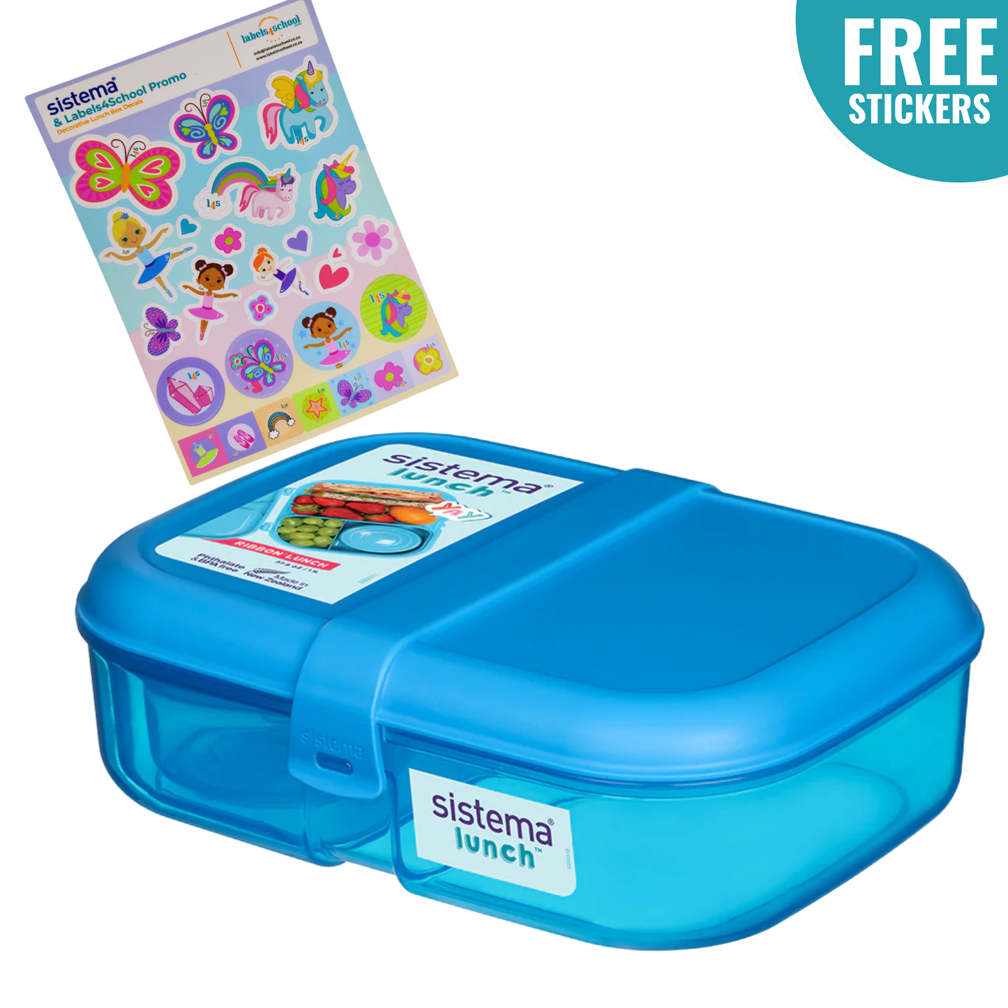 1.1L Ribbon™  Lunch with Mini Bite™ with Stickers