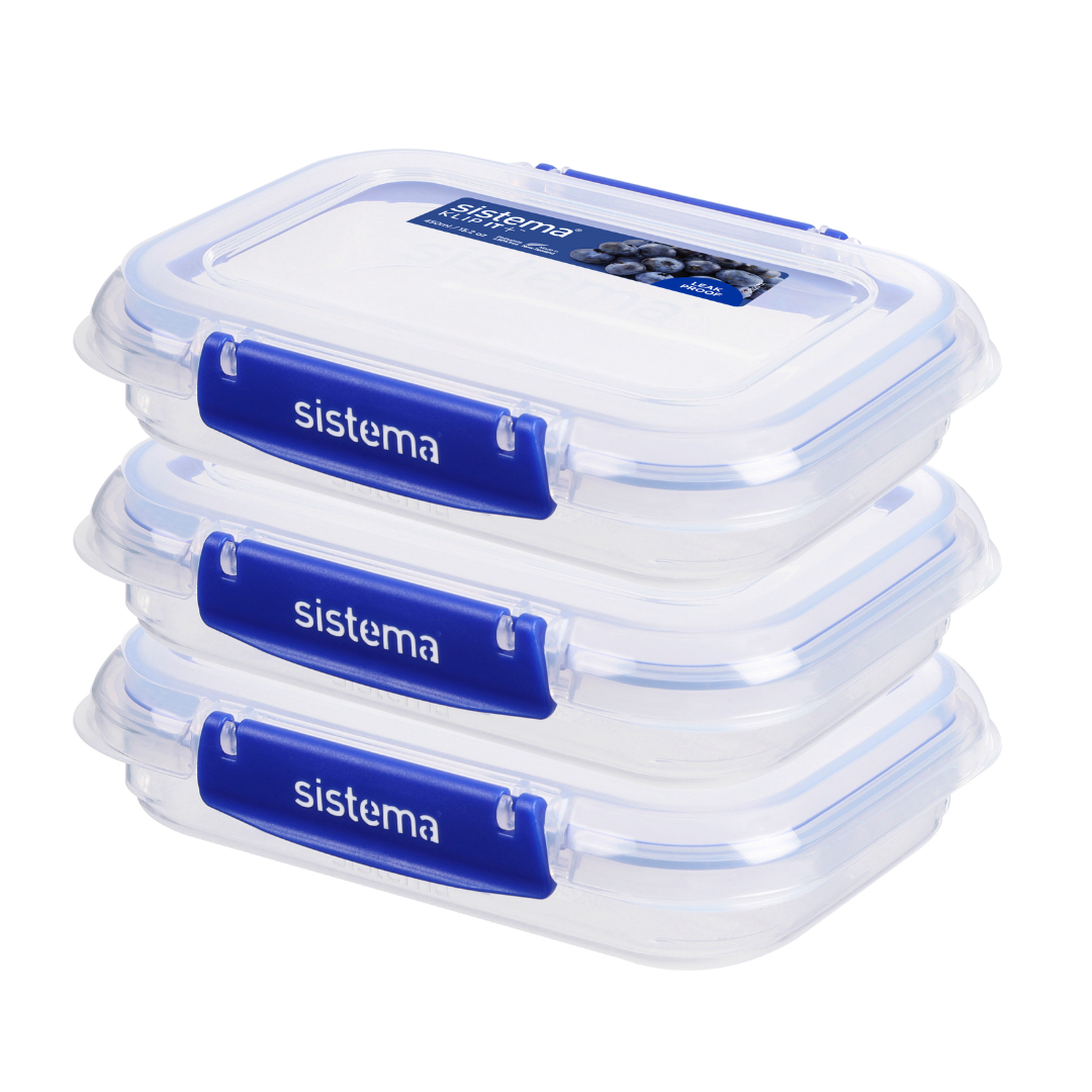 450ml Rectangle Klip It Plus - 3 Pack