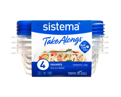 TakeAlongs® 669ml Small Deep Square 4 Pack