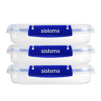 450ml Rectangle Klip It Plus - 3 Pack