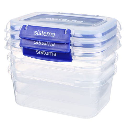 1 Litre Rectangle Klip It Plus - 3 Pack