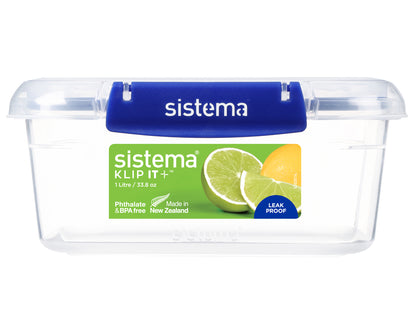 1 Litre Rectangle Klip It Plus