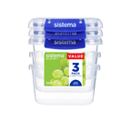400ml Rectangle Klip It Plus - 3 Pack
